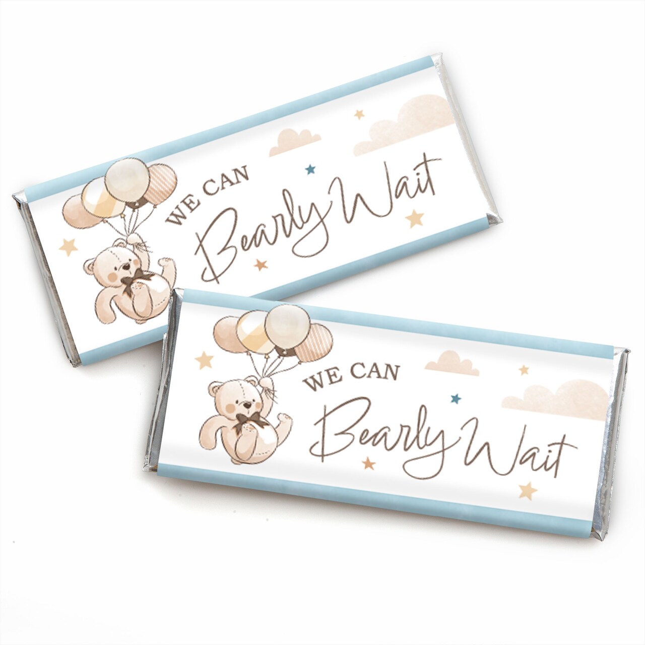Big Dot of Happiness We Can Bearly Wait - Candy Bar Wrapper Teddy Bear Baby Shower Favors - Set of 24